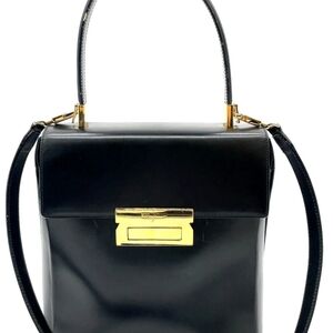 Salvatore Ferragamo Black and Gold Shoulder Bag